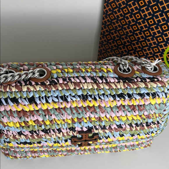 NWT Tory Burch Willa Raffia Small Shoulder Bag - Picture 7 of 16